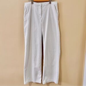 Laura Ashley| Classic Ivory Wide Leg Corduroy Pants Sz 8